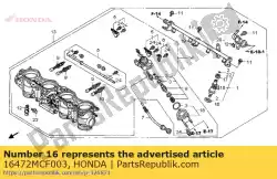 Aqui você pode pedir o anel de vedação, injetor em Honda , com o número da peça 16472MCF003: