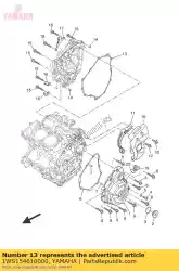 Qui puoi ordinare guarnizione, coperchio carter 2 da Yamaha , con numero parte 1WS154610000: