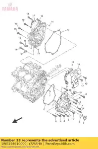 yamaha 1WS154610000 pakking, carterdeksel 2 - Onderkant