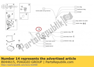 aprilia B044615 main cable harness t.c.+abs - Bottom side