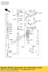 band kabel van Kawasaki, met onderdeel nummer 920721166, bestel je hier online: