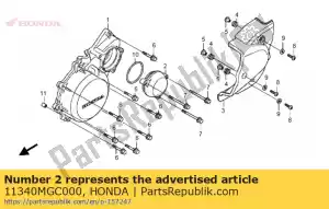 honda 11340MGC000 couverture, l. casquette - La partie au fond