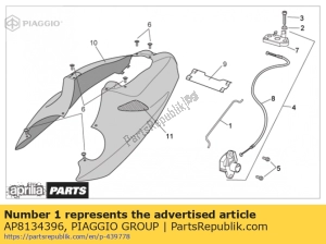 aprilia AP8134396 haste de suporte do tanque de combustível - Lado inferior