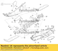 623592000P, Piaggio Group, Lh apoio para os pés piaggio x x evo x8 zapm36401 zapm36601 125 150 200 250 400 2004 2005 2006 2007 2008 2016, Novo