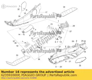 Piaggio Group 623592000P lh voetsteun - Onderkant