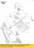 921611377, Kawasaki, amortisseur, réservoir de carburant, fr kx450fcf kawasaki  kx 250 450 2012 2013 2014 2015 2016 2017 2018 2019 2020, Nouveau