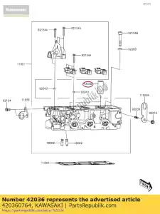 kawasaki 420360764 01 manguito, bujía - Lado inferior