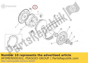 aprilia AP3MEN000302 parafuso - Lado inferior