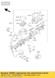 kawasaki 460921191 empuñadura, freno delantero kx100-b7 - Lado inferior