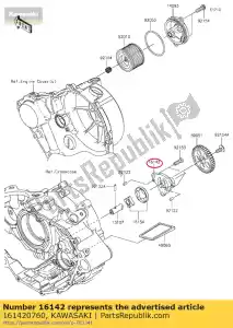 kawasaki 161420760 01 couvercle-pompe,huile - La partie au fond