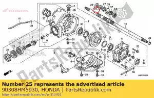 honda 90308HM5930 écrou a, rr. essieu - La partie au fond