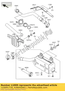 kawasaki 110091718 gasket,exhaust pipe c klf300-b - Bottom side