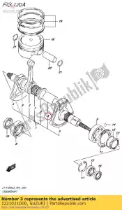 suzuki 1221031D00 pin,crank - Bottom side