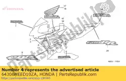 streep a, r. Middelste kap van Honda, met onderdeel nummer 64306MEED10ZA, bestel je hier online: