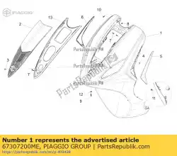 Here you can order the front shield from Piaggio Group, with part number 67307200ME: