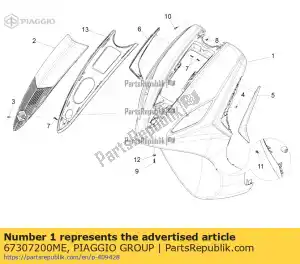 Piaggio Group 67307200ME front shield - Bottom side