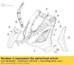 Ici, vous pouvez commander le couvercle de colonne de direction auprès de Piaggio Group , avec le numéro de pièce 6219830087: