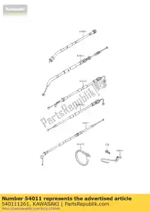 kawasaki 540111261 embreagem de cabo ex250-f2 - Lado inferior