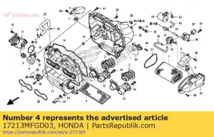 Honda 17213MFGD03 ressonador, filtro de ar - Lado inferior