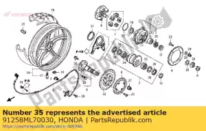 Honda 91258ML70030 vedação contra poeira 45x55x3 - Lado inferior