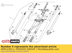 Aprilia AP8123611, Base avec tube, OEM: Aprilia AP8123611