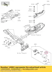 Here you can order the cover,license lamp from Kawasaki, with part number 140920001: