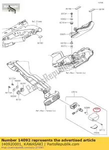 Kawasaki 140920001 cover,license lamp - Bottom side