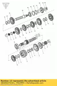 triumph 3800002T0301 bearing, ball - Bottom side