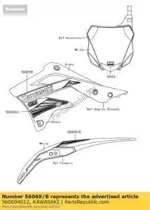 Kawasaki 560694012 pattern,shroud,upp,lh - Bottom side