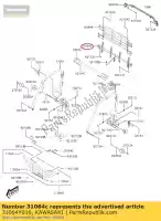 31064Y016, Kawasaki, 01 pipe-comp,posteriore,lwr kawasaki  700 2019 2020 2021, Nuovo