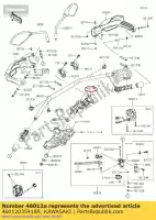 46012035418R, Kawasaki, supporto-manico, lwr, f.s.bl kawasaki klz versys b 1000 klz1000 se s , Nuovo