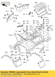 kawasaki 550201322 guarda klf300-c1 - Lado inferior