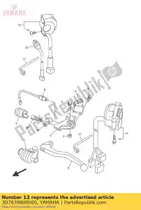 yamaha 3D7839800000 conjunto do interruptor de parada frontal - Lado inferior