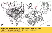 15517MGE000, Honda, orifício c honda vfr  f crosstourer x dtc fd xd dct vfr1200fa vfr1200fda vfr1200f vfr1200fd vfr1200x vfr1200xd vfr1200xa 1200 , Novo