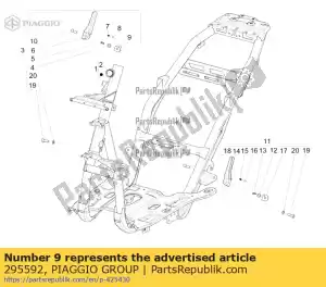 Piaggio Group 295592 tapete de borracha apoio para os pés - Lado inferior