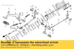 Ici, vous pouvez commander le bras comp., changer auprès de Honda , avec le numéro de pièce 24710MBA610: