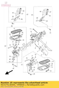 yamaha 5S7274130000 capa, apoio para os pés - Lado inferior