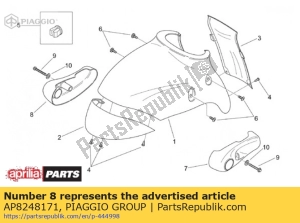 aprilia AP8248171 rh pleuelabdeckung. chr. - Oberer Teil