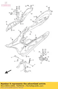 yamaha 901190611800 parafuso, com arruela (81h) - Lado inferior