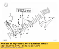 Ici, vous pouvez commander le autocollant - 750cc bl / cr (à partir de 08/1990) auprès de BMW , avec le numéro de pièce 51142308883: