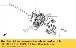 Ici, vous pouvez commander le bras, frein rr auprès de Honda , avec le numéro de pièce 43410MFEA40: