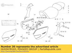 Piaggio Group GU03478165 r h placa frontal - Lado inferior