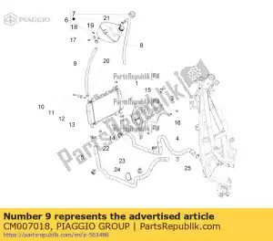 Piaggio Group CM007018 water rad.feed pipe - Bottom side