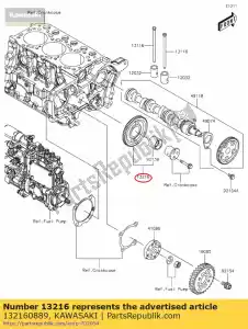 kawasaki 132160889 01 gear-comp, ralenti - La partie au fond