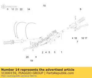 Piaggio Group 1C000159 throttle opening transmission - Bottom side