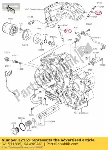 kawasaki 321511895 pipe vn800-a1 - Bottom side