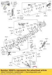 Ici, vous pouvez commander le bras-susp, fr, lwr, rh, noir auprès de Kawasaki , avec le numéro de pièce 39007Y004945: