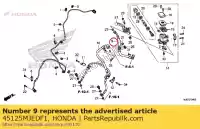 45125MJEDF1, Honda, tuyau comp. a, fr. frein (nichirine) honda  650 2017 2018, Nouveau