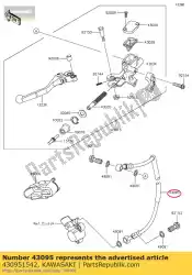 Qui puoi ordinare 01 tubo freno,frizione,1116mm da Kawasaki , con numero parte 430951542: