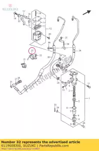 suzuki 6119608J00 gids, rr rem - Onderkant